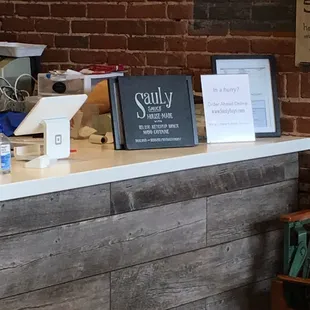 a display of books on a counter