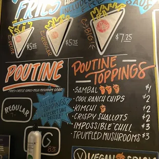 Poutine menu