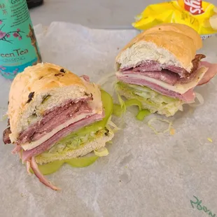 two sandwiches