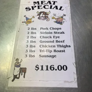 Meat special, solid price!