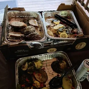 Chicken bread and roasted vegetables