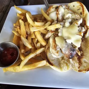 Chicken philly and fries