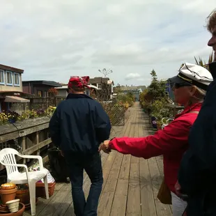 Victoria pointed out interesting features of the Sausalito waterfront