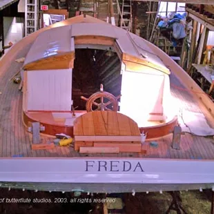 Go inside the "Cathedral of Wooden Boat Building" in California