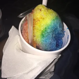 a rainbow colored ice cream