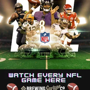 Watch every NFL game in the taproom.