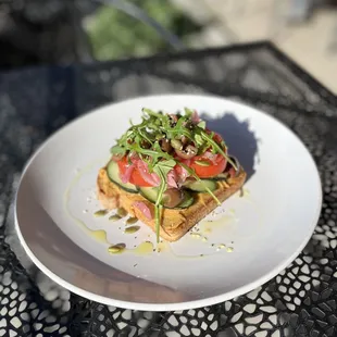 Hummus Toast on housemade sourdough (vegan)