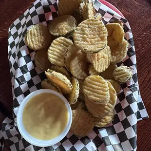 Frickles (pickle chips deep fried in the Moose&apos;s own secret recipe batter, served with homemade Frickle sauce) $11: 4 Stars