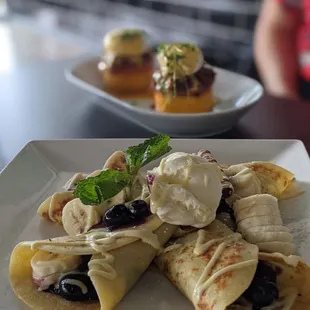 Blueberry Banana crepes
