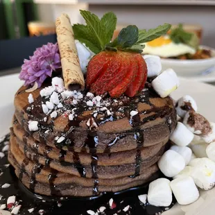 Peppermint chocolate pancakes, delicious!