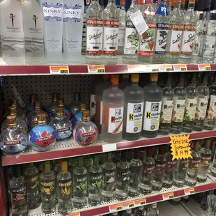 Large vodka selection