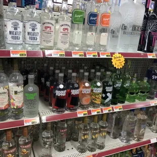 Large vodka selection