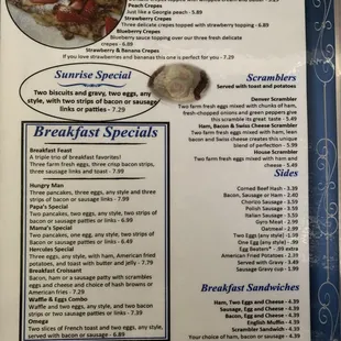menu