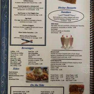 sushi and sashimi, menu