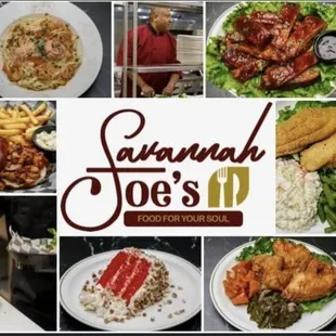 a collage of images of a chef