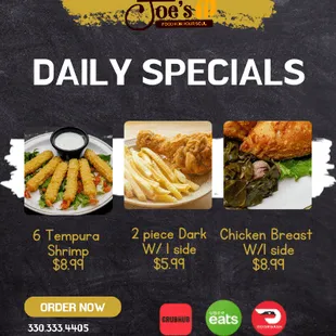 a menu for a restaurant