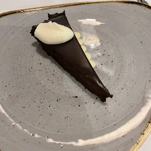 Flourless chocolate cake without the caramel sauce per our request
