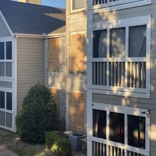 Boarded up windows from April-current (September)