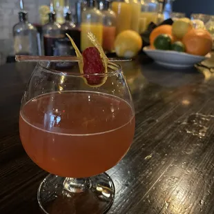 a closeup of a cocktail in a glass