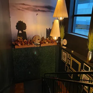 a staircase leading to the second floor