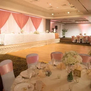 Our Blush backdrop at Pomaikai Ballroom