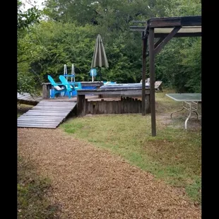 Above ground pool. Very private area