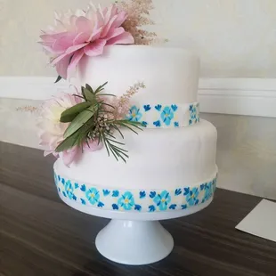 a three - tiered wedding cake