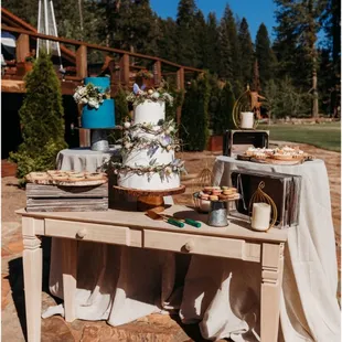 Whimsical enchanted themed desserts and wedding cake