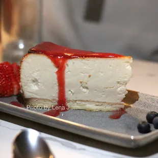 Cheesecake ($12) - bruleed, strawberry jam, berries