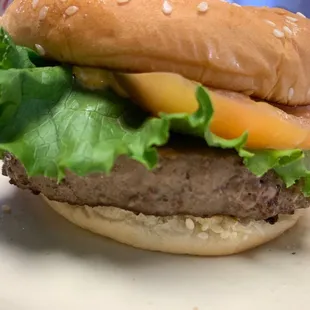 Close up of bacon cheeseburger