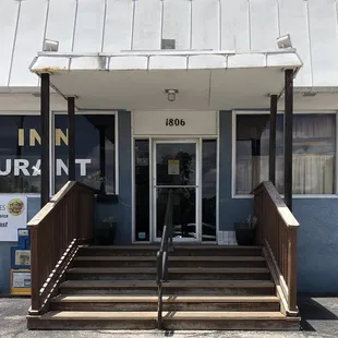 the front of the building