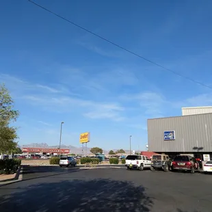 Signage and side entrance.