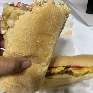 A look at the poboy bread from underneath