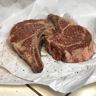 "Thick cut" bone in ribeye