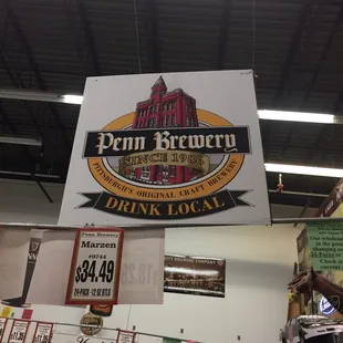 a sign in a store