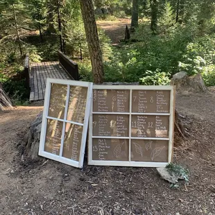 She has these rustic window panes that we used for our seating chart.