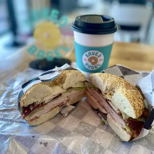 Turkey Club and a hot cup of coffee