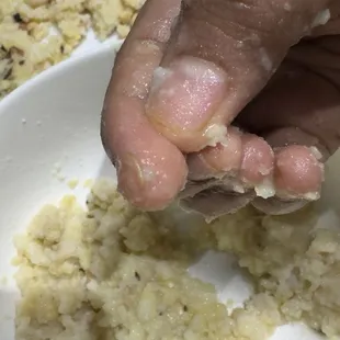 We found a worm while eating