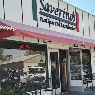 Saverino's store front.Italian Deli &amp; Market featuring Boar's Head Meat. You can purchase other take-home items as well.