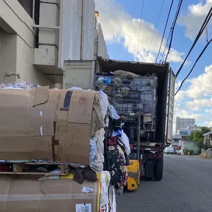 More items coming from the trucks and waiting to be taken in!