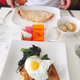 Fabulous crepe with ham and Brie and Croque Madame at Saveurs 209