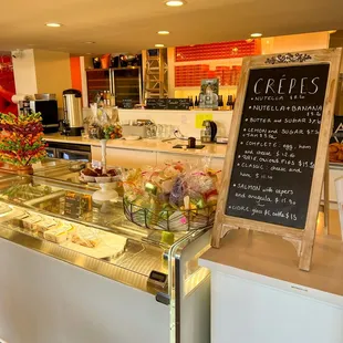 the counter of a restaurant