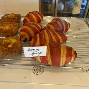 Raspberry croissants