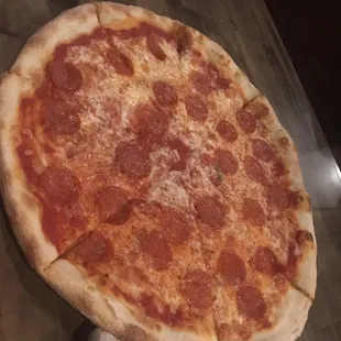 Hand tossed NY style pepperoni pizza
