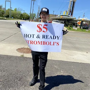 Keeping our employees busy. $5 dollar hot and ready Stromboli&apos;s Monday - Friday until 3 PM. Best deal in town!