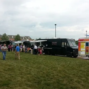 a line of food trucks