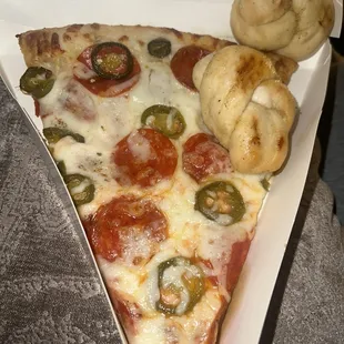 Pepperoni jalapeño and garlic knots