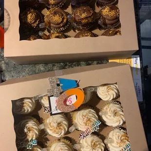 two boxes of cupcakes