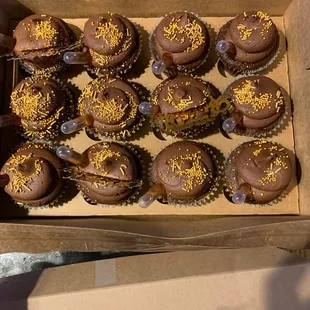 Chocolate infused with Hennessy cupcakes