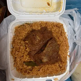 Jollof rice with beef